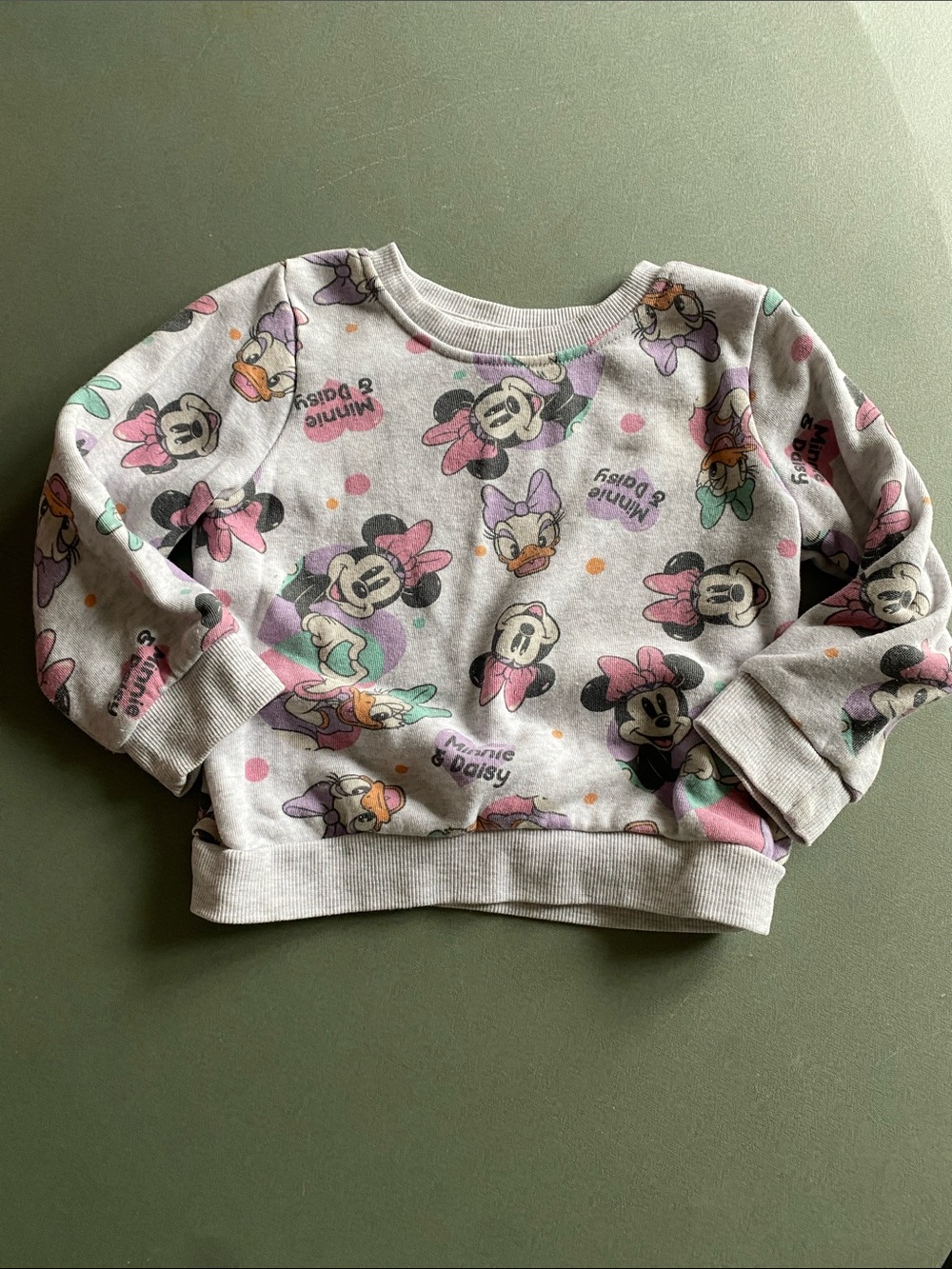 Girls' Pullover Sweatshirt - Light Gray with Pink & Purple